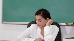 Brunette Georgia Jones and Bobbi Dylan detention