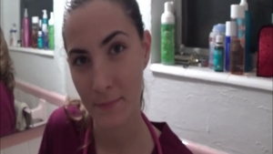 Super hot blonde hair rough cumshot