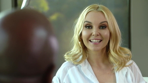 Aaliyah Love in high heels sucking cock on a job interview