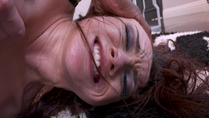 Small tits skinny redhead in stockings gonzo threesome