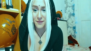 Masturbation next to young nun in sexy lingerie on webcam