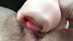 Girl fun with toys in public