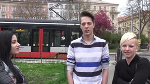 European teen chick Alex Black sucking dick