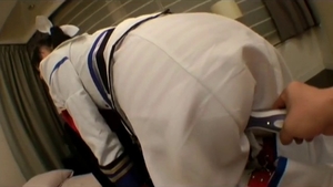 Tiny boobs japanese masturbating with huge vibrator