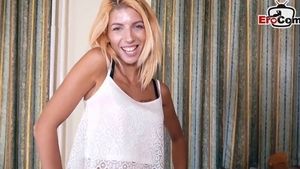 Young skinny deutsch college student in public