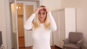 Large tits slut Nathaly Heaven blowjobs cum in mouth