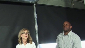 Nina Hartley in her lingerie sucking BBC