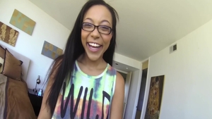 Big butt teen Adrian Maya POV sucking cock