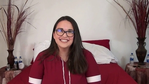Huge & puffy nipples BBW in glasses blowjobs