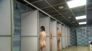 Small tits pussy eating in the shower