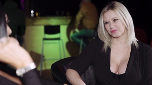 Tall Ava Koxxx blowjobs in club