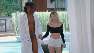 Hottest teen Lulu Chu sucking black cock