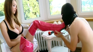 Big boobs Busty Buffy femdom in boots