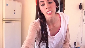 POV blowjob XXX video next to skinny hard Luisa Castillo