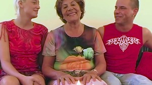 Young granny hardcore threesome