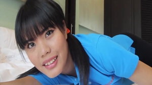 Fucked in the ass among young beautiful asian teen in lingerie