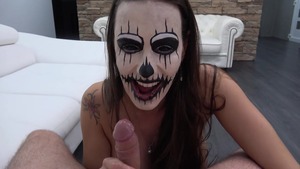 Mea Melone blowjob on Halloween