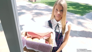 Skinny brunette POV riding a dick