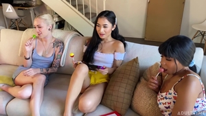 Hard fucking accompanied by inked ebony blonde Jenna Fox