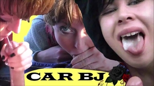 Teen chick swallow on the street HD