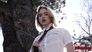 Ramming hard in the company of hairy blonde hair Teen Chloe