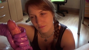 Amazing and very kinky brunette in latex fetish masturbation