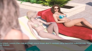 Sensual kissing in the pool