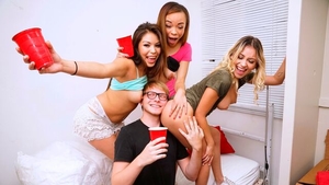 Ramming hard alongside long legged brunette Sami Parker