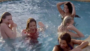 Redhead Melena Tara orgy outdoors