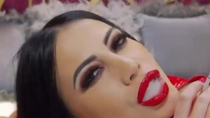 Solo very kinky female smoking