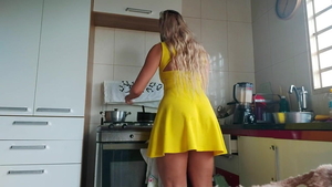 Flashing big butt brazilian in a dress