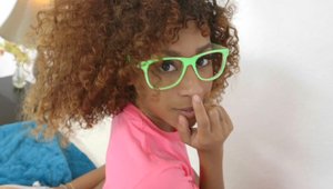 Round and Brown: Big booty Kendall Woods wearing glasses