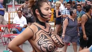 Gets plowed in public