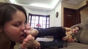 Brazilian lesbians BDSM pussy eating
