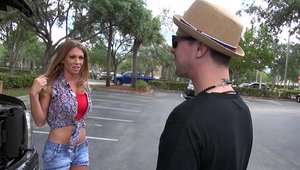 Milf Hunter - Blonde babe April Mae dick sucking