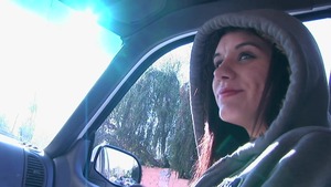 Sex scene in the company of slender brunette