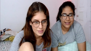 Wet nerd wearing glasses pussy eating