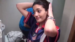 Natural brunette voyeur cheating